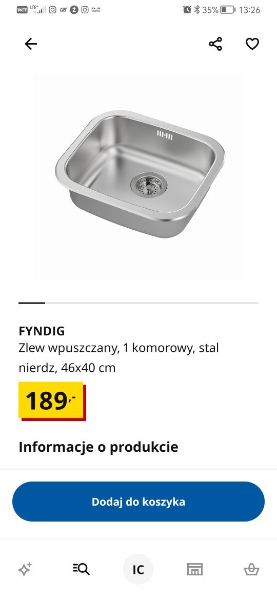 Zlewozmywak bateria i syfon ikea