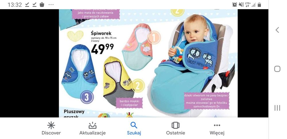 Spiworek ocieplacz wkładka do wózka spacerówki gondoli i nosidełka