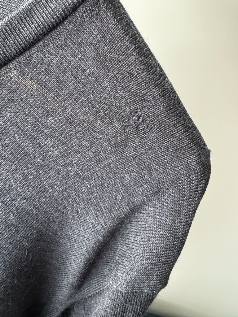 Sweter męski ciemny szary März Marz Classic 100% wełna L 40 XL 42
