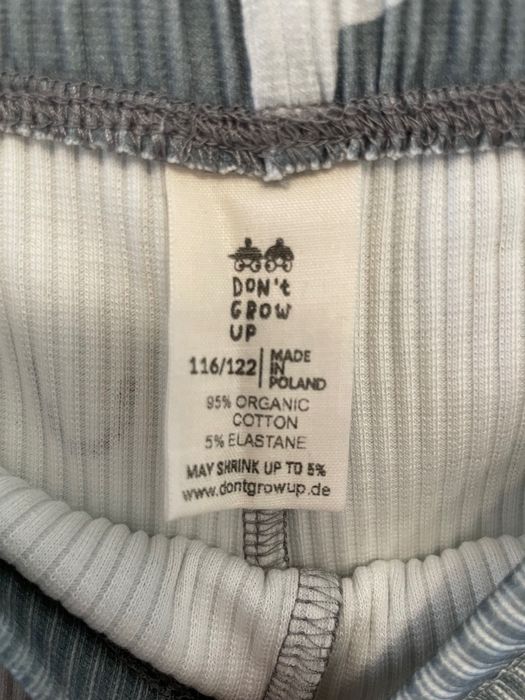 Nowe szare legginsy w prążek z chmurkami Don't Grow Up r.116/122