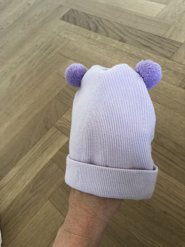 Czapka beanie kolor liliowy 0-3 miesiące Pinokio 68, Nowa