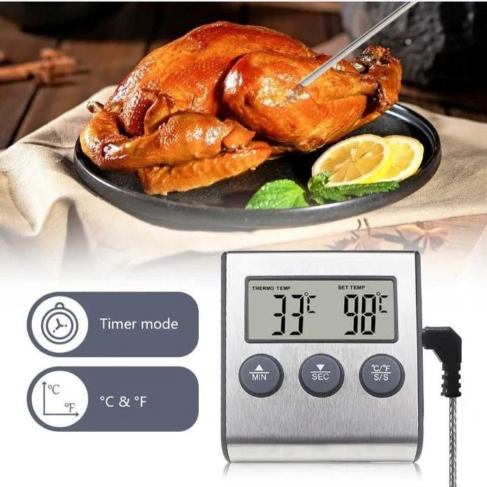 Термометр кухонний з виносним датчиком до 250 градусів+ магніт.