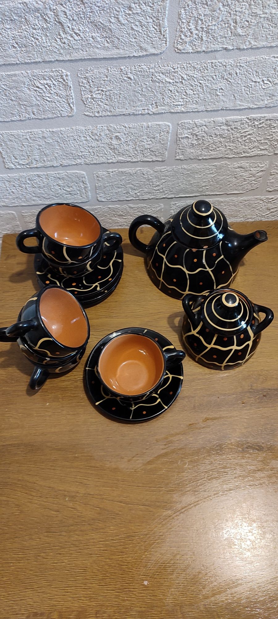Stara porcelana, zastawa do herbaty/kawy, filiżanki czarna