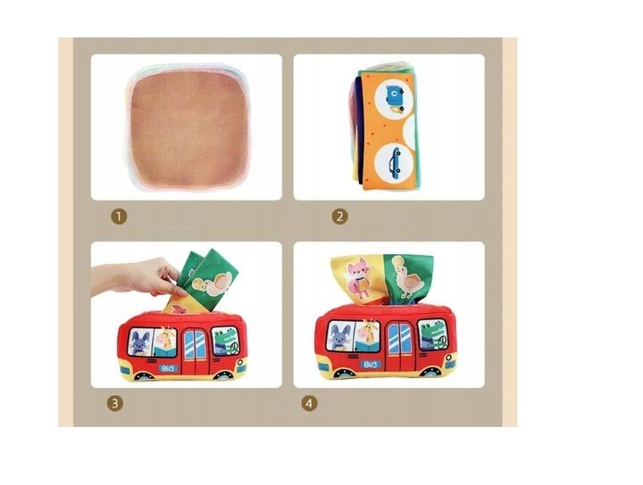 Sorter Pudełko Z Chusteczkami Pluszowe Sensoryczne Montessori Zwierząt