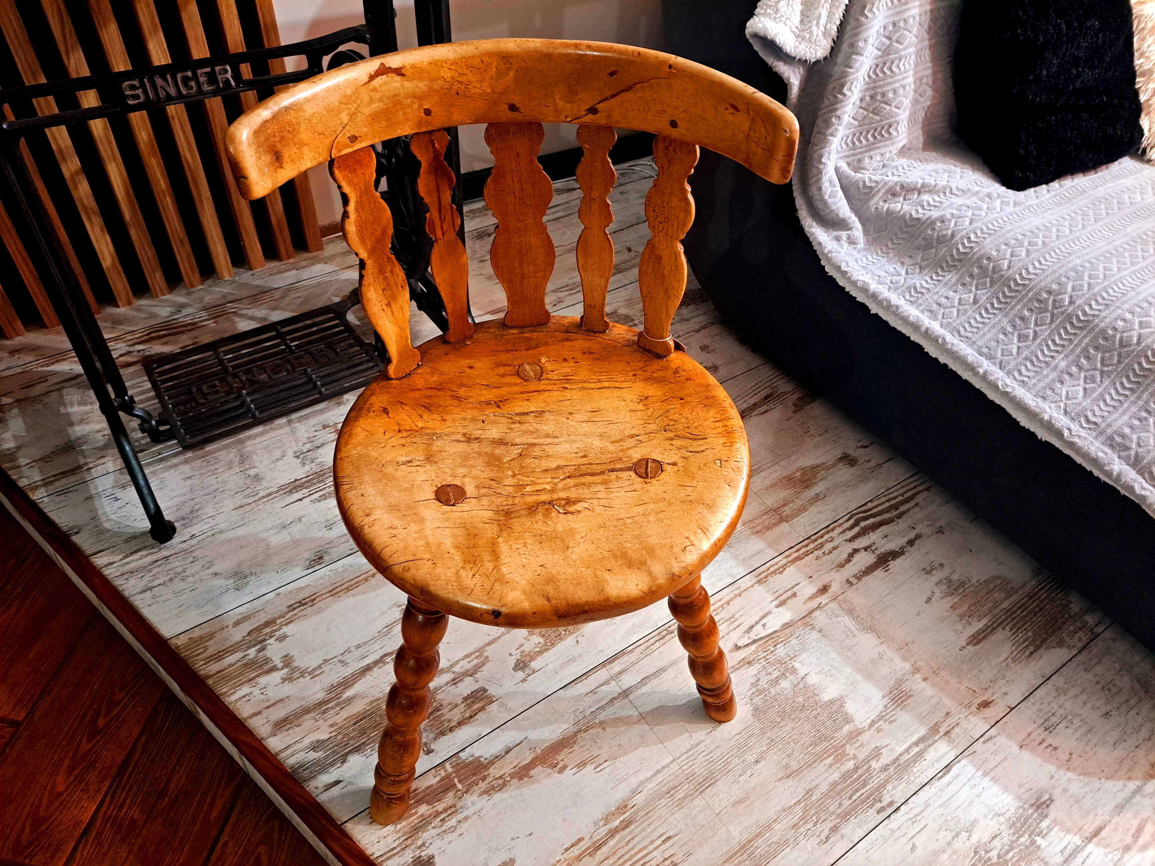 ANTYK prawdziwy UNIKAT Szwedzkie ok 150-letnie Krzesło Pasterskie XIXw