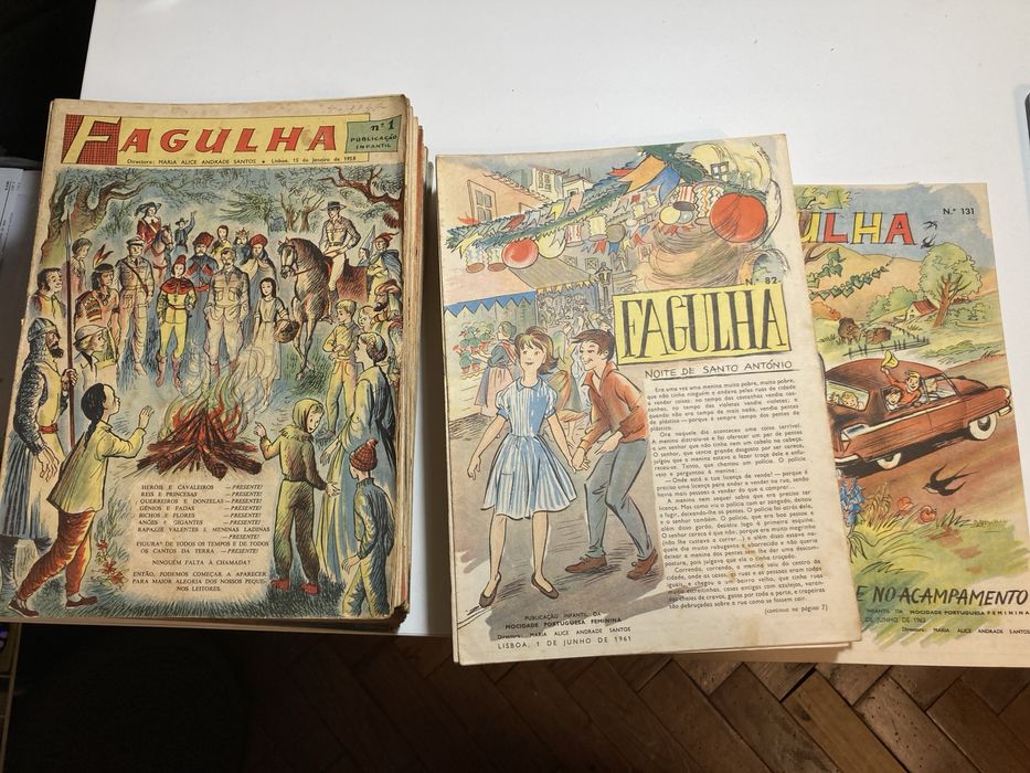 Colecção BD Fagulha do nº 1 ao nº 131 da Mocidade Portuguesa Feminina.