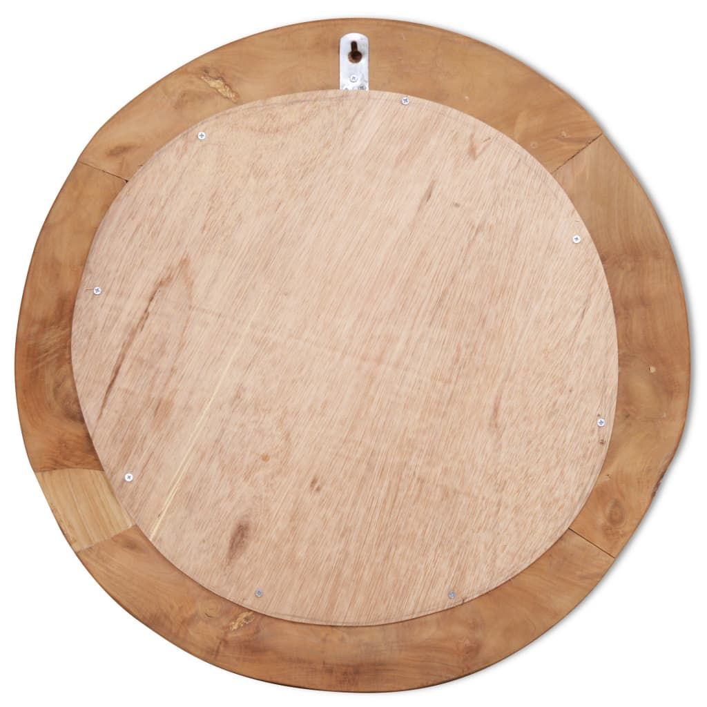 Vidaxl Lustro Dekoracyjne, Drewno Tekowe, 60 Cm, Okrągłe