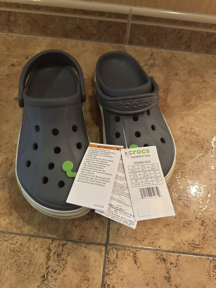 Шльопанці crocs BAYABAND CLOG 205089-0GX Сірий