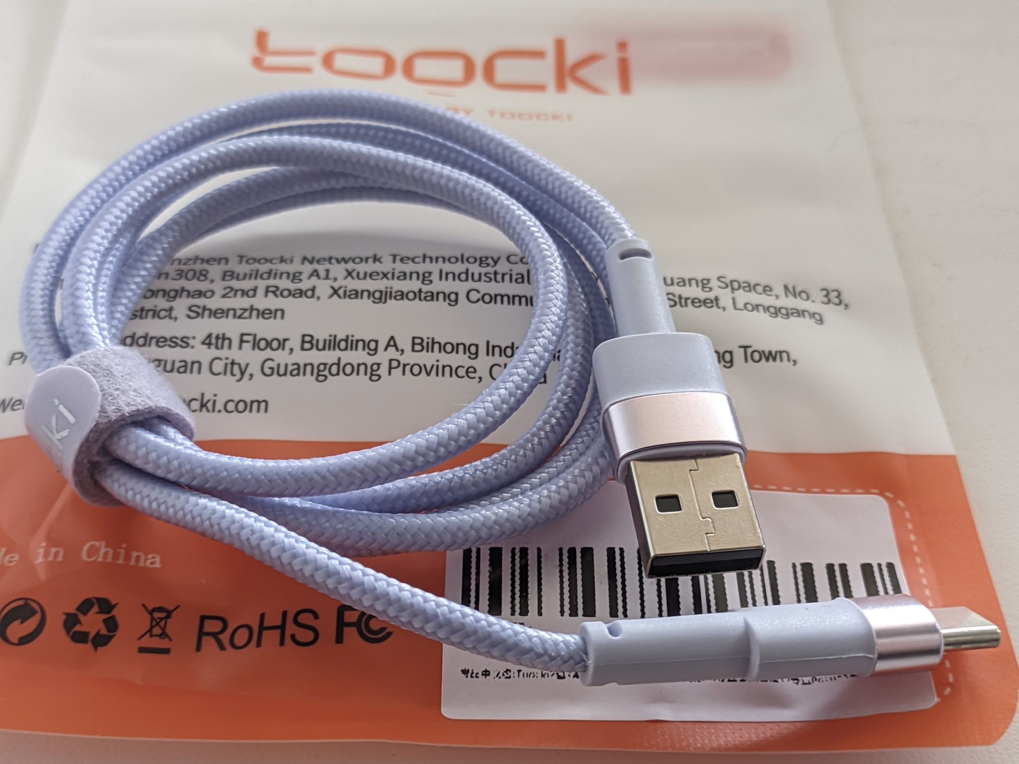 Кабель Type C Toocki USB Quick Charge 3.0 швидка зарядка