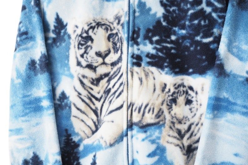 Флисовая толстовка с принтом белого тигра