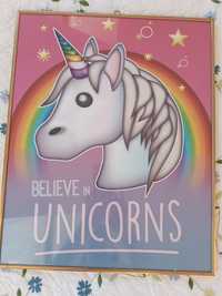 Plakat obraz  w ramie unicorn jednorożec