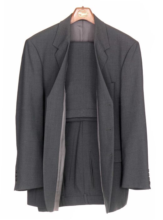 Garnitur męski wełniany w kolorze grafitowym 100/170