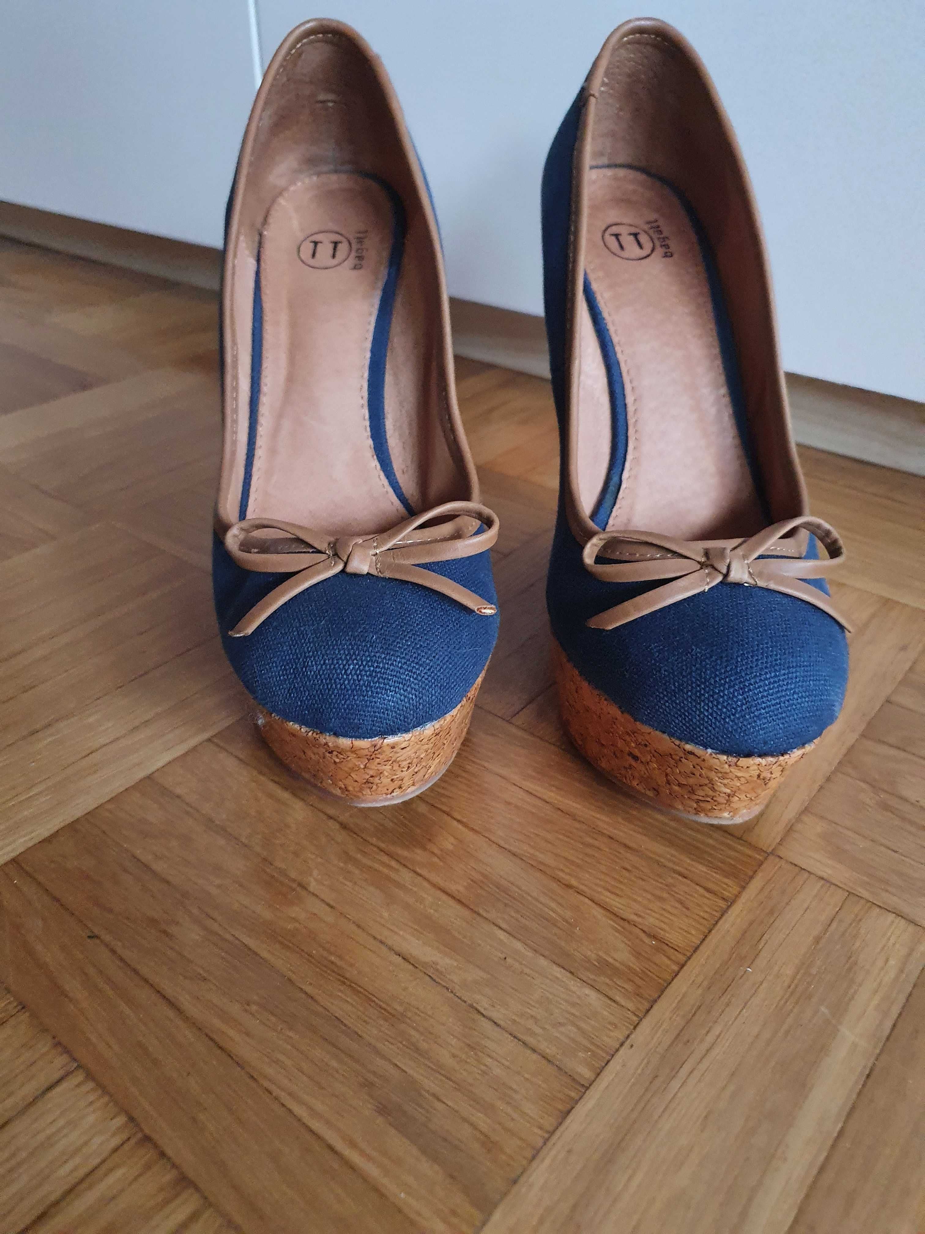 Buty BAGATT platformy płótno skóra korek r. 39 mniejsze