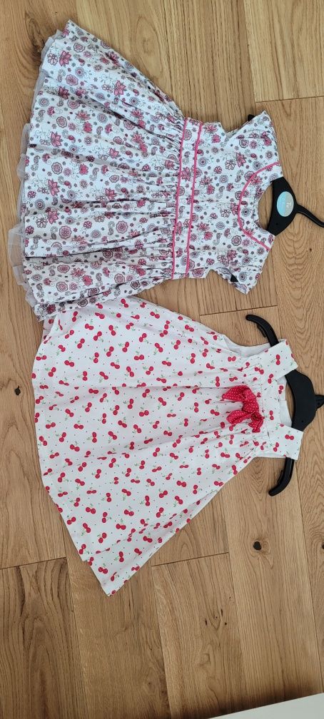 Przepiękne eleganckie sukienki bawełniane 74 newbie jak nowe