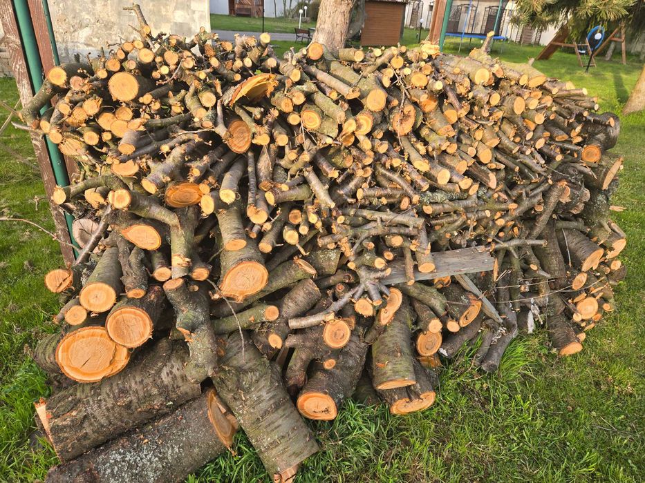 drewno opałowe 6,5 m3 głównie orzech, czereśnia, odbiór własny 750 zł