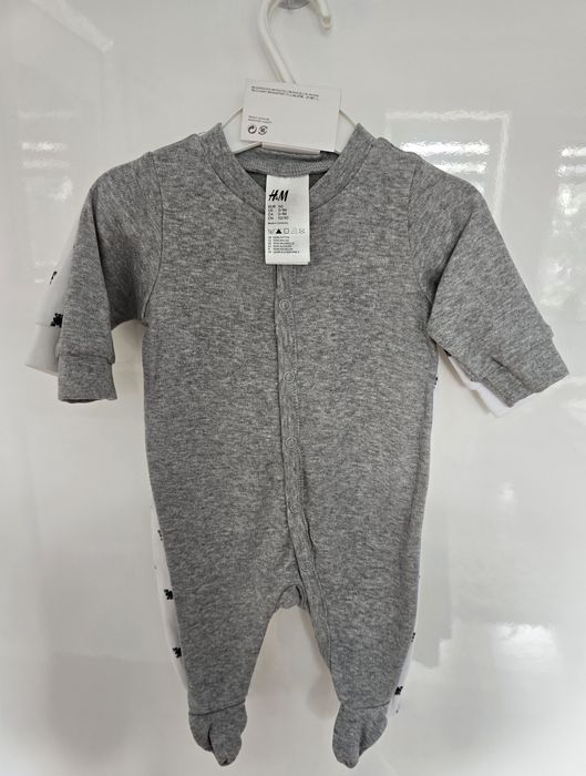 H&M-2pary śpiochów dla noworodka r.50cm