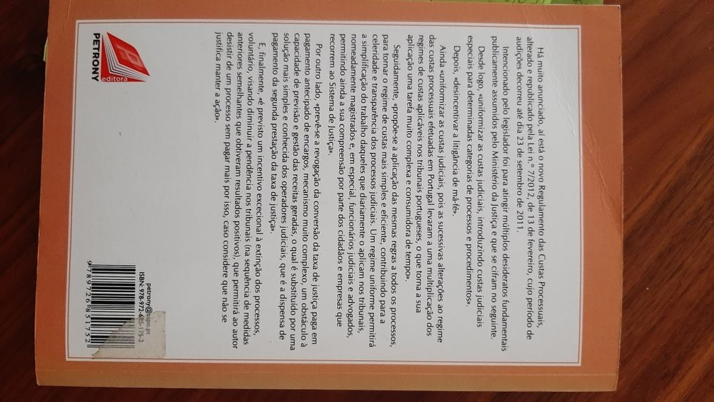 Regulamento das custas processuais 2012