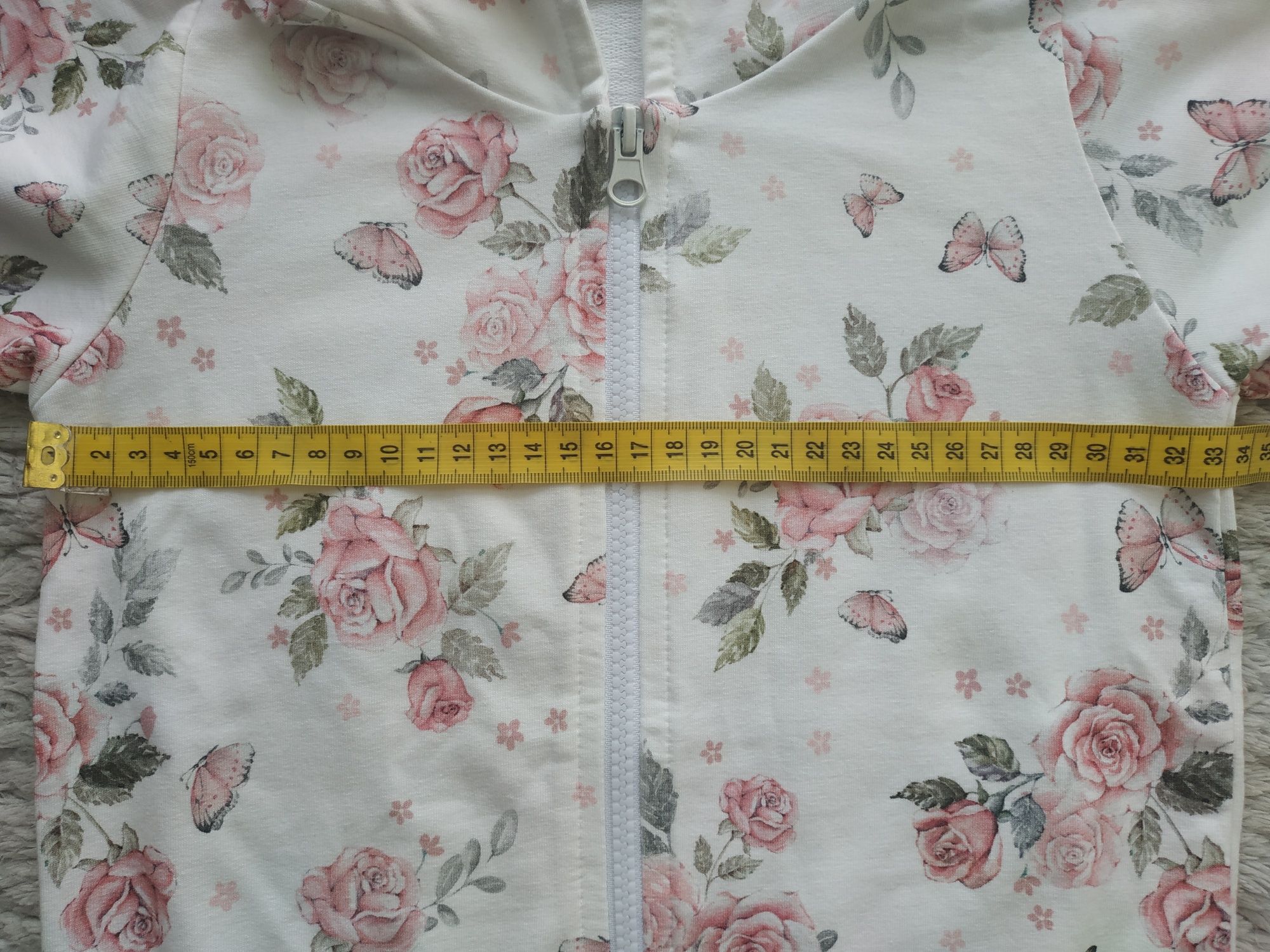 Nowa bluza/suwak/kaptur/biała/kwiaty/motyle/jak newbie/Haydi/r.98/104