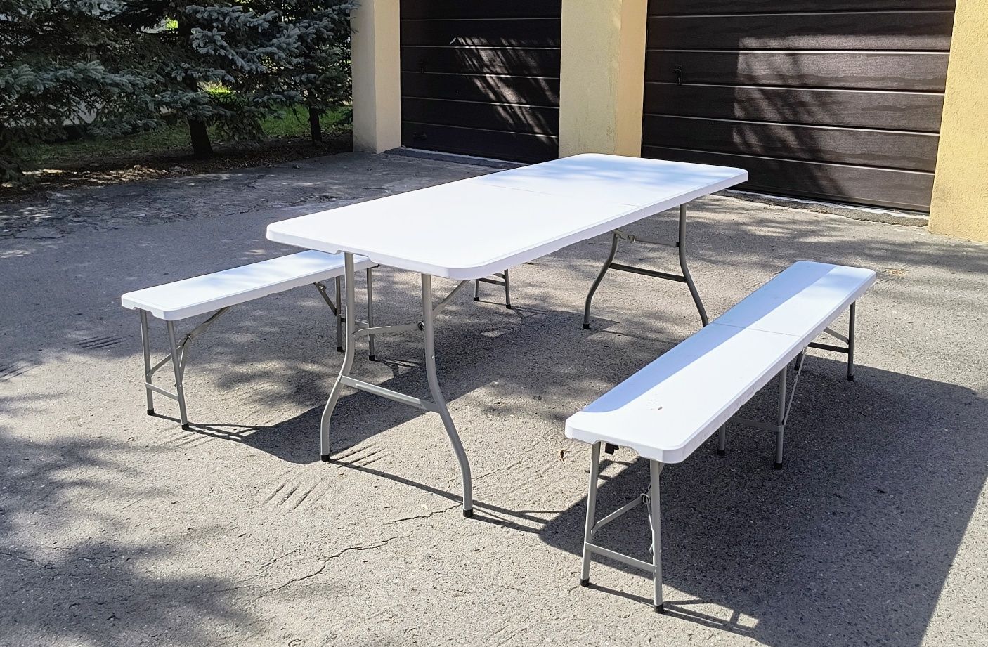 Stół i ławki turystyczne, cateringowe (komplet)