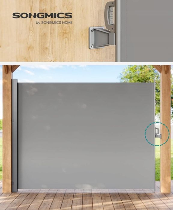 Songmics Wspornik Ścienny Do Markiz Bocznych Szary Gsa505Y01