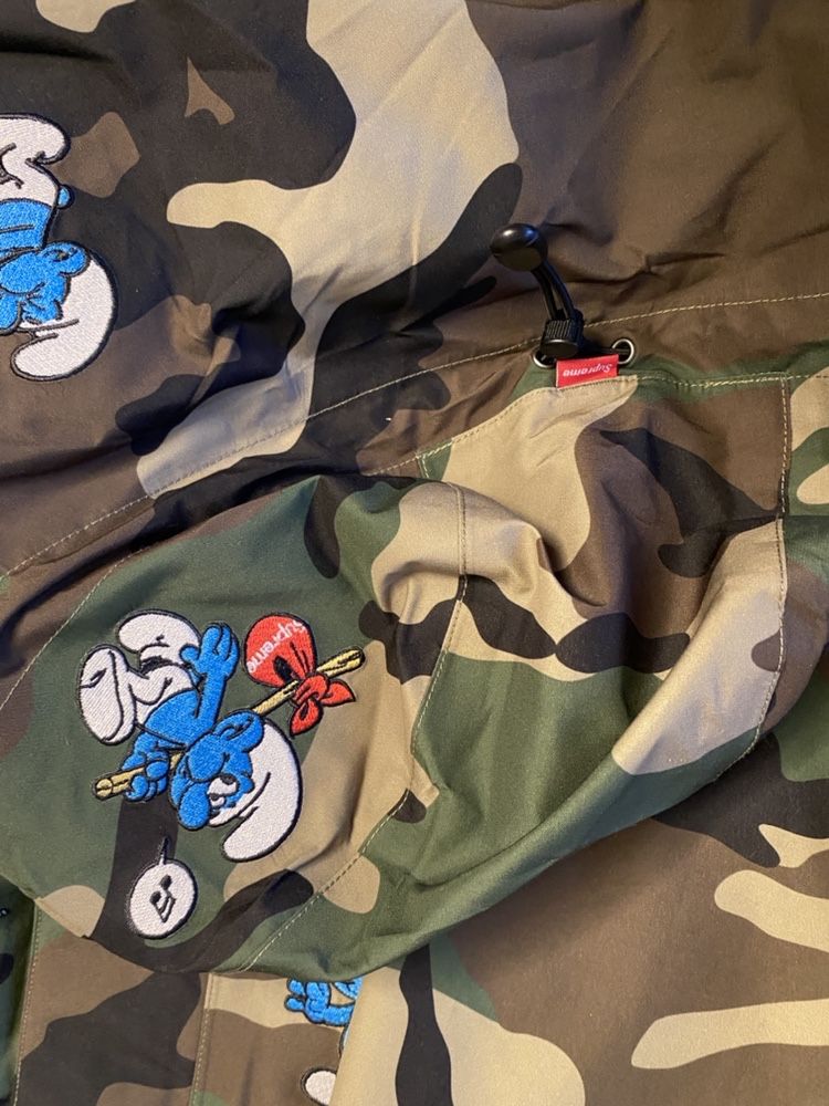 SUPREME/Smurfs gore-tex shell jacket woodland camo