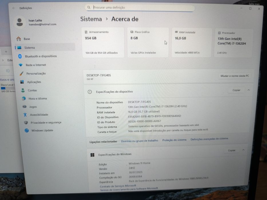 Portátil Gigabyte 16"G6