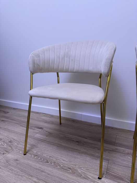 Krzesla glamour bezowe 4 szt