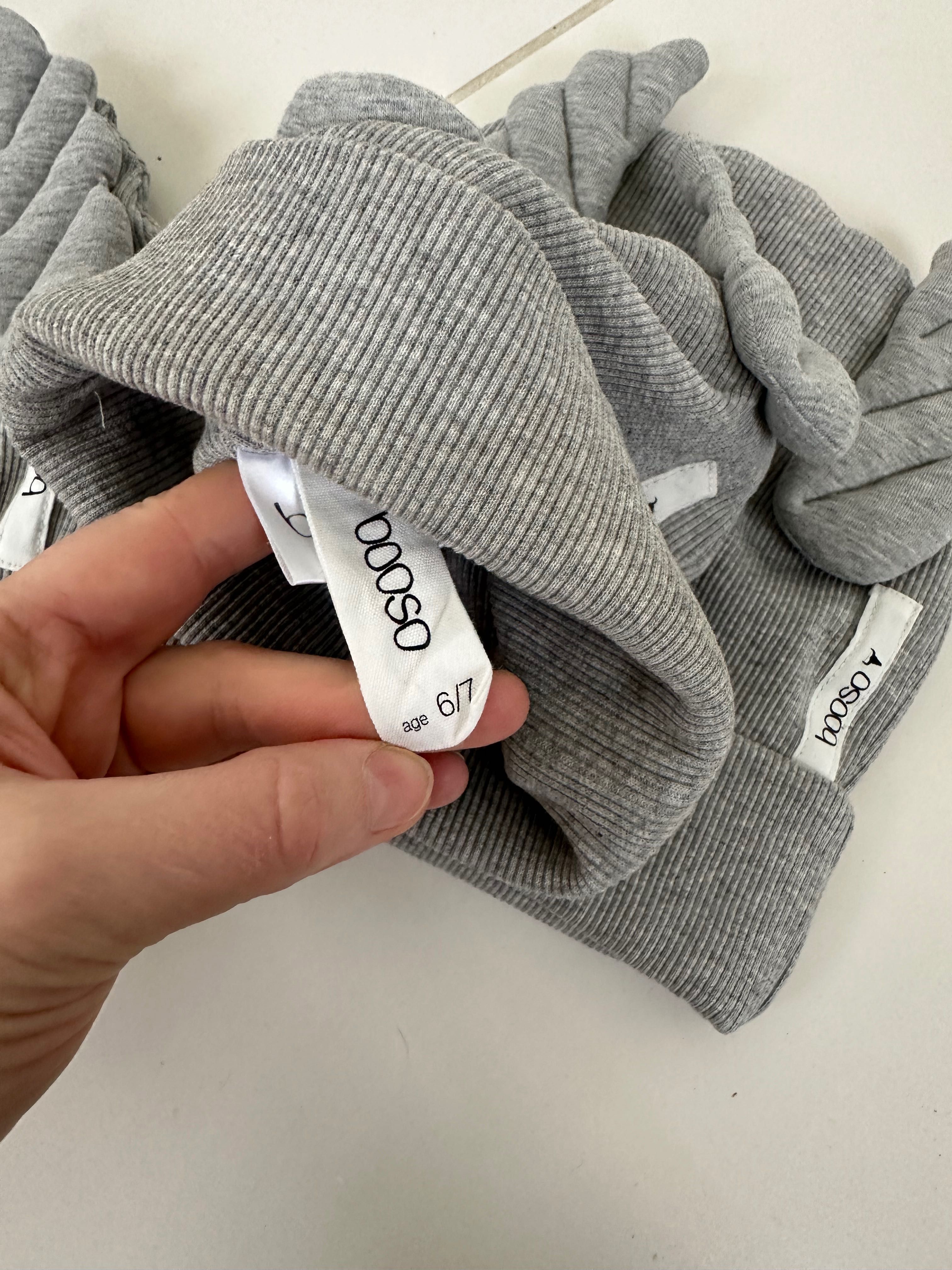 BOOSO czapka rodzinny zestaw- BEANIE WINGS double gray marl 3 szt