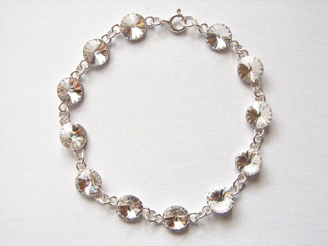 Bransoletka srebrna z użyciem kamieni Swarovski