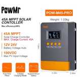 PowMr MPPT 45A  Kontroler ładowarki słonecznej 12V 24V