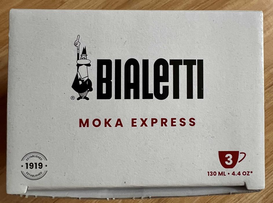Bialetti Moka Express 3 TZ – Nowa, oryginalna kawiarka, Made in Italy
