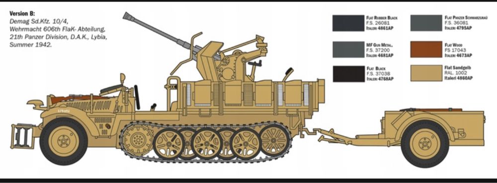 Italeri 6395 model 1/35 pojazd Sd.Kfz.10/4 with FLAK 30 and crew