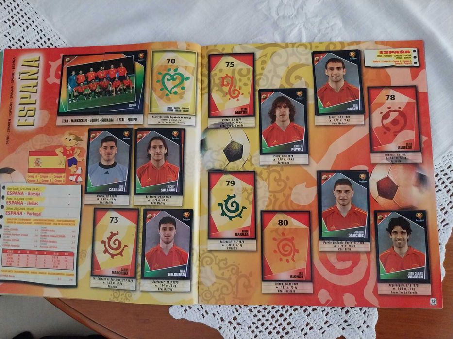 Caderneta UEFA Euro 2004, Futebol, Panini, com mais de 200 cromos
