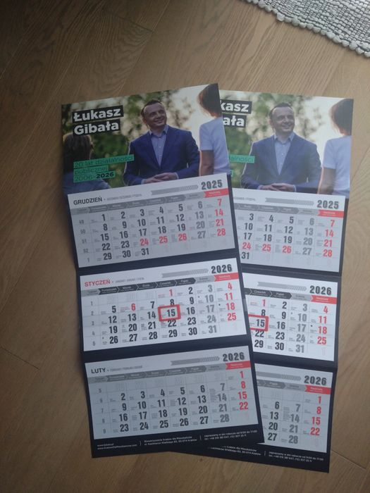 Kalendarz trójdzielny 2026 nowy 1 szt.