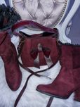 Botki sztyblety torebka  burgund