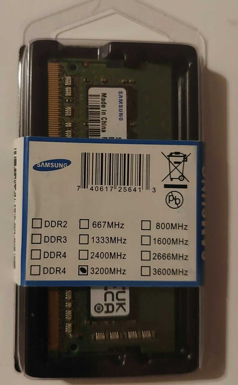 Оперативна пам'ять SAMSUNG DDR4 SODIMM RAM 8 GB 3200MHz
