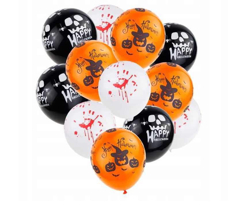 HALLOWEEN Dekoracja ozdobna straszna ZESTAW Duch pająk balony