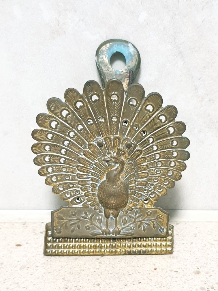 Fantástica rara antiga mola para papeis Arte Nova - pavão