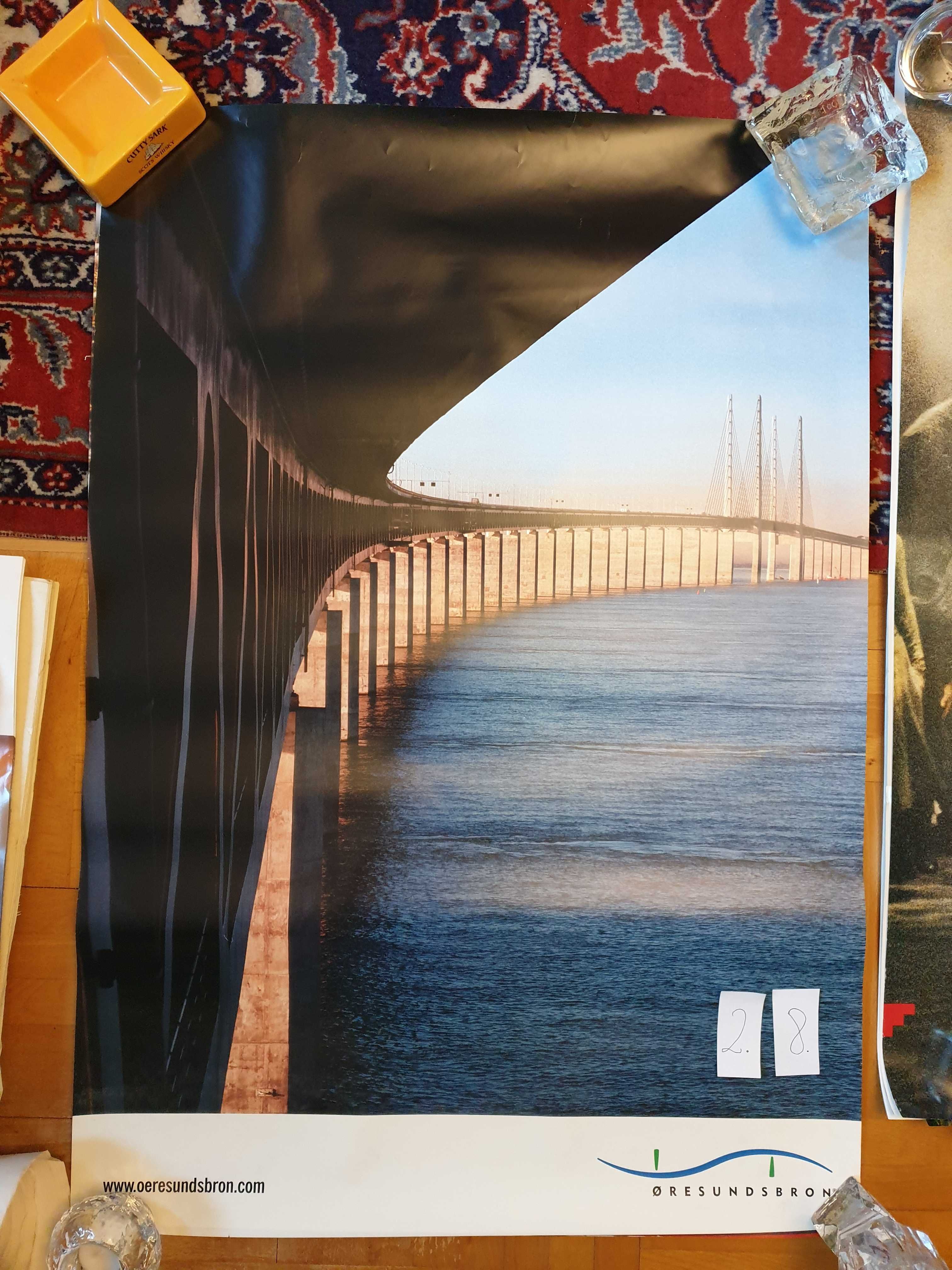2x plakat most Oresundsbron, Skandynawia, Kopenhaga, Malmo, Szwecja