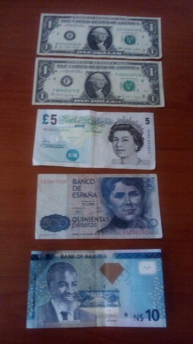 Notas Namibia,England,Espanha USA