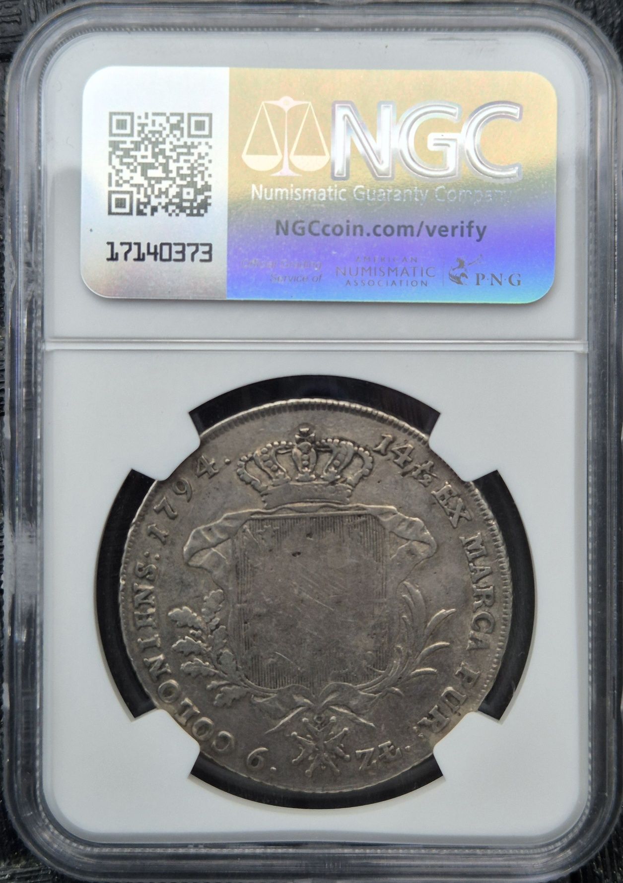 Talar SAP Poniatowski 1794 - 6 złotych - grading NGC