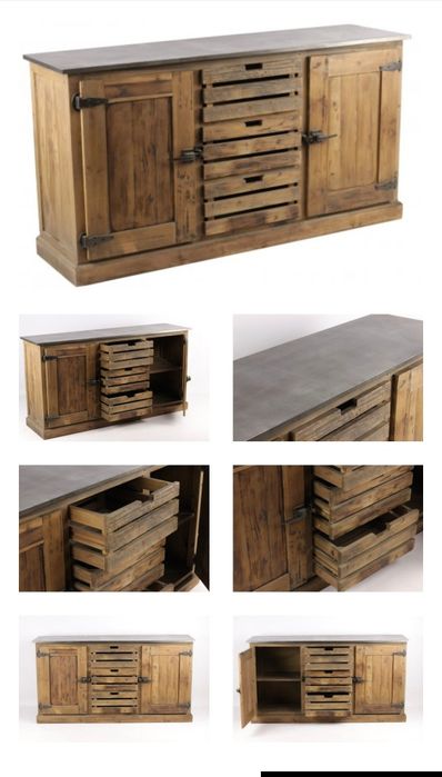 Komoda vintage metalowy blat