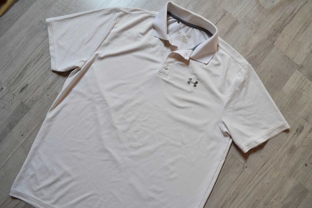 Koszulka beżowa Under Armour XL sportowa bluzka polo męska