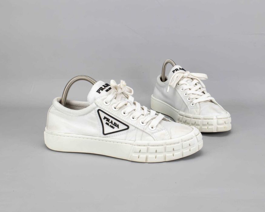 Стильные нейлоновые кеды Prada Double Wheel Re-Nylon.39 размер