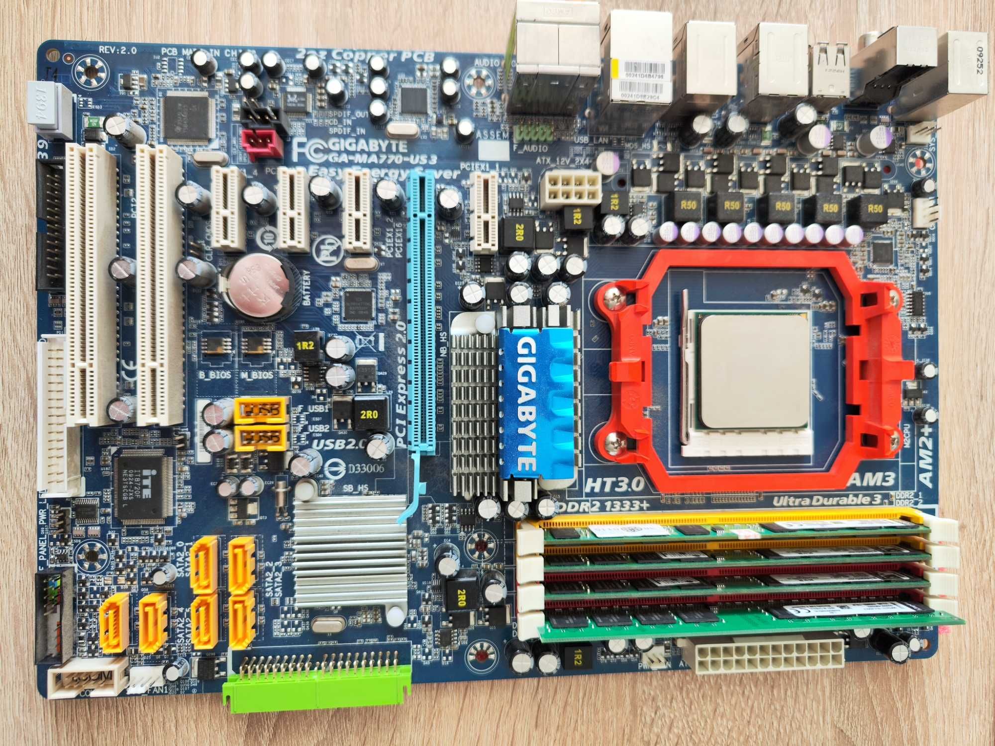 Комплект AM3 Phenom II 965BE x4 3,4 Ghz + 8 Gb + GA-MA770-US3 + кулер