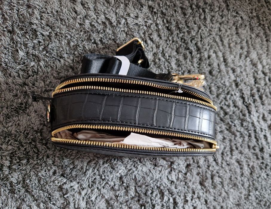 CZARNA damska/ młodzieżowa torebka OCHNIK CROCO