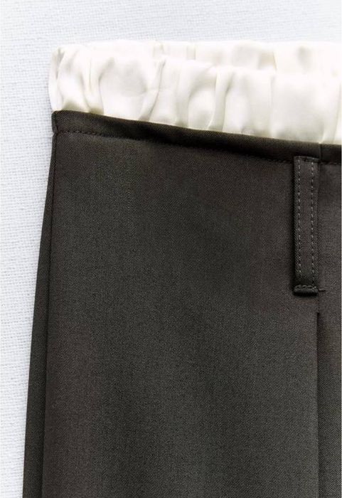 класичні сірі палаццо Zara S з поясом в білизняному стилі