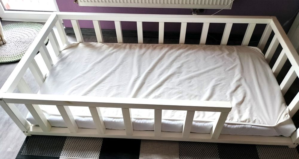 Łóżko dla dziecka, bezpieczne, niskie, barierka, dziecko gratisy