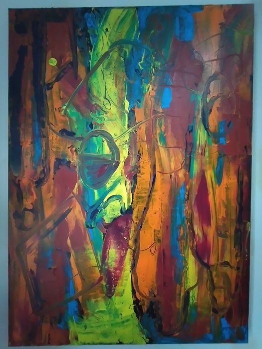 Acrílico sobre tela, abstrato, Vítor Pisco