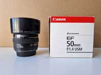 EF 50mm f/1.4 USM + osłona i filtr UV